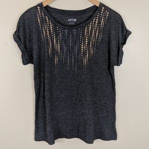 Apt. 9 Shimmer Soft Cropped Short Sleeve Tee